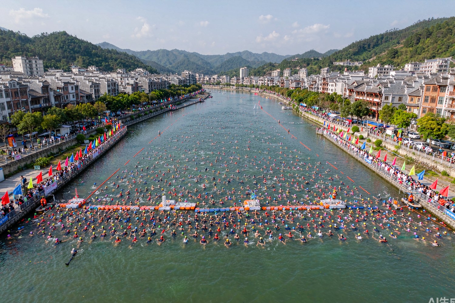 300余名选手逐浪汀江！2026年杭台公开水域游泳邀请赛举行